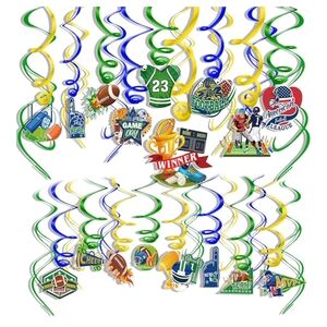 Football Party Hanging Swirls Decorations